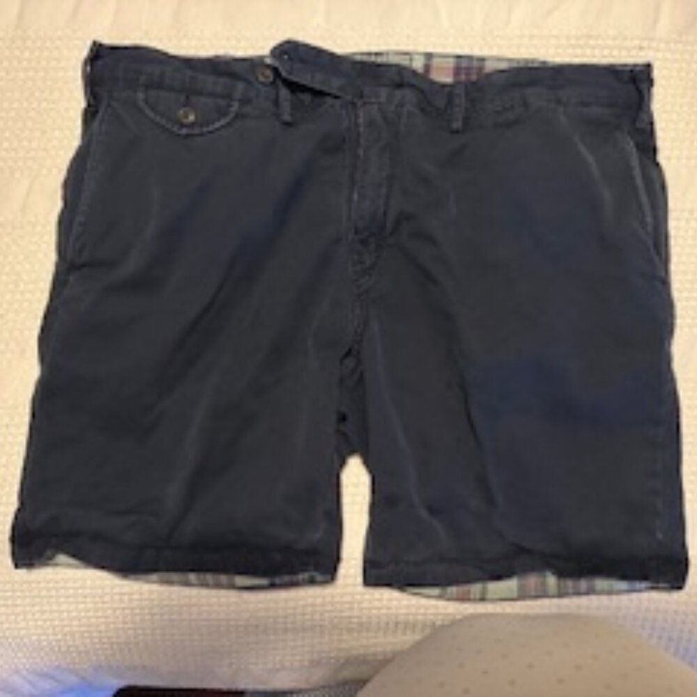 POLO Ralph Lauren Reversible Shorts (2-in-1) Solid Navy Blue and Checkered Blue